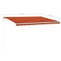 Toldo manual retráctil con postes naranja y marrón 4x3 m de vidaXL, Toldos - Ref: Foro24-3069940, Precio: 532,93 €, Descuento: %