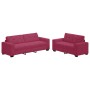 Juego de Sofá de 2 Piezas con Cojines en Terciopelo Rojo Vino de , Sofás - Ref: Foro24-3324725, Precio: 464,40 €, Descuento: %