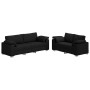 Conjunto de sofá de 2 piezas con cojines de tela negra de , Sofás - Ref: Foro24-3324742, Precio: 501,91 €, Descuento: %
