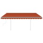 Toldo manual retráctil con postes naranja y marrón 4,5x3 m de vidaXL, Toldos - Ref: Foro24-3069960, Precio: 463,62 €, Descuen...