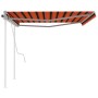 Toldo manual retráctil con postes naranja y marrón 4,5x3 m de vidaXL, Toldos - Ref: Foro24-3069960, Precio: 463,62 €, Descuen...