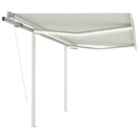 Toldo automático LED sensor de viento crema 3,5x2,5 m de vidaXL, Toldos - Ref: Foro24-3069932, Precio: 598,94 €, Descuento: %