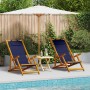 Sillas de Playa Plegables 2 pcs Azul Madera Maciza de Acacia y Textileno de , Sillas de jardín - Ref: Foro24-3325143, Precio:...