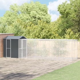 Aviario para pájaros con extensión en antracita 210x817x247 cm de acero de , Pies y jaulas para pájaros - Ref: Foro24-3325158...