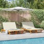 Chaiselongue doble con ruedas y cojín de madera de acacia maciza de , Tumbonas - Ref: Foro24-3325188, Precio: 417,63 €, Descu...