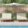 Chaiselongue doble con ruedas y cojín de madera de acacia maciza de , Tumbonas - Ref: Foro24-3325188, Precio: 417,63 €, Descu...
