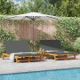 Sofá de sol doble con ruedas y cojín de madera de acacia de , Tumbonas - Ref: Foro24-3325189, Precio: 426,36 €, Descuento: %