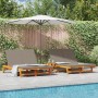Sillón doble de sol con ruedas y cojín de madera maciza de acacia de , Tumbonas - Ref: Foro24-3325191, Precio: 427,84 €, Desc...