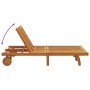 Sillón doble de sol con ruedas y cojín de madera maciza de acacia de , Tumbonas - Ref: Foro24-3325191, Precio: 427,84 €, Desc...