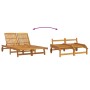 Sillón doble de sol con ruedas y cojín de madera maciza de acacia de , Tumbonas - Ref: Foro24-3325191, Precio: 427,84 €, Desc...