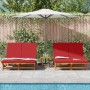 Sillón de sol doble con ruedas y cojín de madera de acacia de , Tumbonas - Ref: Foro24-3325192, Precio: 418,42 €, Descuento: %