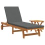 Sillón de playa con ruedas, mesa y cojín de madera maciza de acacia de , Tumbonas - Ref: Foro24-3325201, Precio: 211,47 €, De...