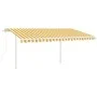 Toldo retráctil automático con postes amarillo y blanco 4,5x3 m de vidaXL, Toldos - Ref: Foro24-3069968, Precio: 490,21 €, De...