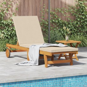 Tumbona rodante con mesa y cojín hecha de madera maciza de acacia de , Tumbonas - Ref: Foro24-3325202, Precio: 272,55 €, Desc...