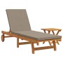 Tumbona con Ruedas + Mesa y Cojín de Madera de Acacia de , Tumbonas - Ref: Foro24-3325203, Precio: 281,69 €, Descuento: %