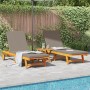 Sillones de sol con ruedas 2 pcs, mesa y cojín de madera de acacia de , Tumbonas - Ref: Foro24-3325209, Precio: 451,46 €, Des...