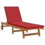 Tumbonas con Ruedas 2 pcs, mesa y cojín de madera maciza de acacia de , Tumbonas - Ref: Foro24-3325210, Precio: 460,38 €, Des...