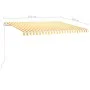Toldo retráctil automático con postes amarillo y blanco 4,5x3 m de vidaXL, Toldos - Ref: Foro24-3069968, Precio: 490,21 €, De...