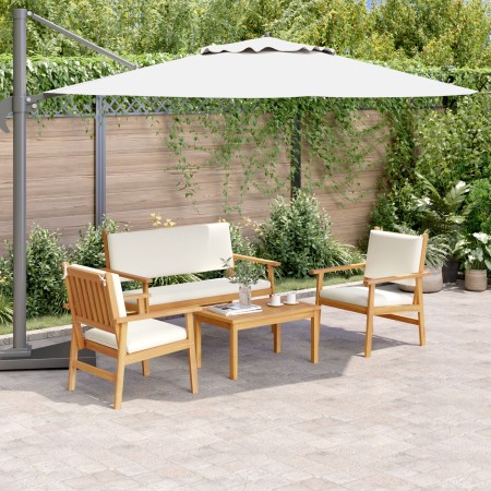 Conjunto de Sofá de Jardín de 4 Piezas con Cojines de Madera Sólida de Acacia de , Sofás de exterior - Ref: Foro24-3325227, P...
