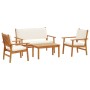 Conjunto de Sofá de Jardín de 4 Piezas con Cojines de Madera Sólida de Acacia de , Sofás de exterior - Ref: Foro24-3325227, P...