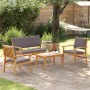 Conjunto de Sofá de Jardín de 4 Piezas con Cojines de Madera Sólida de Acacia de , Sofás de exterior - Ref: Foro24-3325228, P...