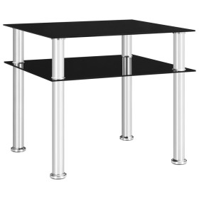 Mesa auxiliar vidrio templado negra 45x50x45 cm en Mesas auxiliares | Comprar online en Foru.es