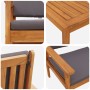 Conjunto de Sofá de Jardín de 4 Piezas con Cojines de Madera Sólida de Acacia de , Sofás de exterior - Ref: Foro24-3325228, P...