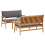 Set de Sofá de Jardín de 3 Piezas con Cojines de Madera Maciza de Acacia de , Sofás de exterior - Ref: Foro24-3325230, Precio...