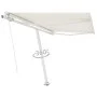 Cream retractable manual foot awning 350x250 cm by vidaXL, Awnings - Ref: Foro24-3069517, Price: 504,97 €, Discount: %