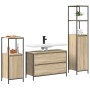 Conjunto de Muebles de Baño de 3 Piezas de en Madera Engineered de Roble Sonoma de , Tocadores de baño - Ref: Foro24-3328360,...