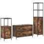 Conjunto de muebles de baño de 3 piezas en roble ahumado y madera elaborada de , Tocadores de baño - Ref: Foro24-3328361, Pre...