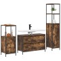 Conjunto de muebles de baño de 3 piezas en roble ahumado y madera elaborada de , Tocadores de baño - Ref: Foro24-3328361, Pre...