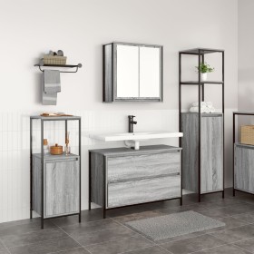 Conjunto de Muebles de Baño de 3 Piezas Gris Sonoma de Madera Elaborada de , Tocadores de baño - Ref: Foro24-3328362, Precio:...