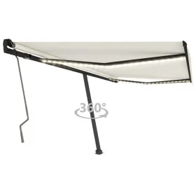 Toldo manual retráctil con LED color crema 400x350 cm by vidaXL, Awnings - Ref: Foro24-3069822, Price: 535,70 €, Discount: %