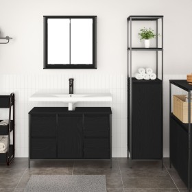 Juego de Muebles para el Baño de 2 Piezas en Madera de Roble Negro de , Tocadores de baño - Ref: Foro24-3328374, Precio: 171,...