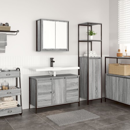 Conjunto de mueble de baño de 2 piezas Gris Sonoma de madera elaborada de , Tocadores de baño - Ref: Foro24-3328377, Precio: ...