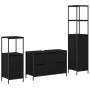 Juego de Muebles de Baño de 3 Piezas - Madera Ingenierizada en Negro Roble de , Tocadores de baño - Ref: Foro24-3328379, Prec...