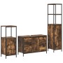 Set de Muebles de Baño de 3 Piezas en Madera Elaborada de Roble Ahumado de , Tocadores de baño - Ref: Foro24-3328381, Precio:...