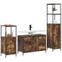 Set de Muebles de Baño de 3 Piezas en Madera Elaborada de Roble Ahumado de , Tocadores de baño - Ref: Foro24-3328381, Precio:...
