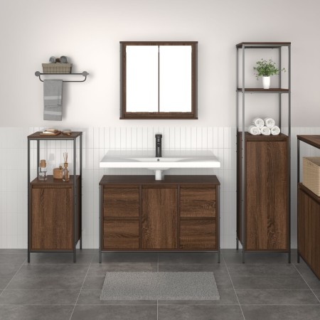 Conjunto de Muebles de Baño de 3 Piezas - Roble Marrón Madera Elaborada de , Tocadores de baño - Ref: Foro24-3328383, Precio:...