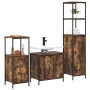 Juego de muebles de baño de 3 piezas en roble ahumado - Madera compuesta de , Tocadores de baño - Ref: Foro24-3328396, Precio...