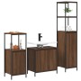 Conjunto de Muebles de Baño de 3 Piezas en Madera Elaborada de Roble Marrón de , Tocadores de baño - Ref: Foro24-3328398, Pre...