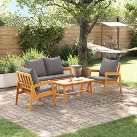 Juego de Bistro de 4 Piezas con Cojines de Madera Maciza de Acacia de , Sofás de exterior - Ref: Foro24-3328606, Precio: 388,...