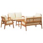 Juego de Bistro de 5 Piezas con Cojines de Madera Maciza de Acacia de , Sofás de exterior - Ref: Foro24-3328609, Precio: 509,...
