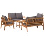 Set de Bistro de 5 Piezas con Cojines de Madera Sólida de Acacia de , Sofás de exterior - Ref: Foro24-3328610, Precio: 537,91...