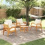 Conjunto de Bistro de 5 Piezas con Cojines de Madera Sólida de Acacia de , Sofás de exterior - Ref: Foro24-3328611, Precio: 3...