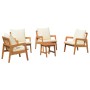 Conjunto de Bistro de 5 Piezas con Cojines de Madera Sólida de Acacia de , Sofás de exterior - Ref: Foro24-3328611, Precio: 3...