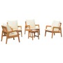 Conjunto de Bistro de 5 Piezas con Cojines de Madera Sólida de Acacia de , Sofás de exterior - Ref: Foro24-3328611, Precio: 3...