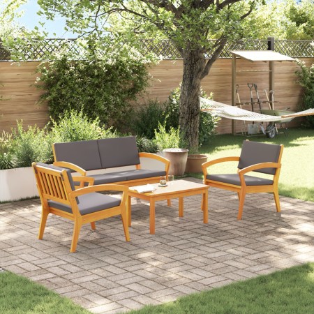 Conjunto de Bistro de 4 Piezas con Cojines - Madera Maciza de Acacia de , Sofás de exterior - Ref: Foro24-3328614, Precio: 34...