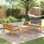 Conjunto bistró de 3 piezas con cojines - Madera maciza de acacia de , Sofás de exterior - Ref: Foro24-3328616, Precio: 311,5...